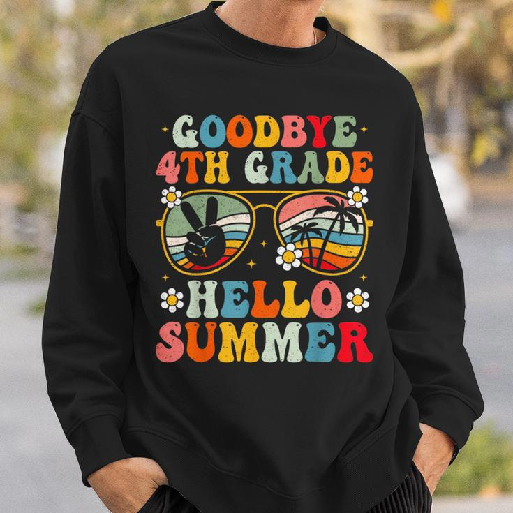 Goodbye 4Th Grade Hello Summer Groovy Fourth Grade Graduate Sweatshirt Gifts for Him