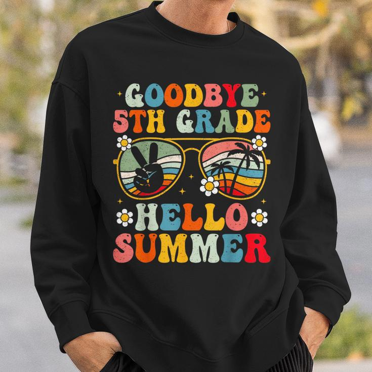 Goodbye 5Th Grade Hello Summer Groovy Fifth Grade Graduate Sweatshirt Gifts for Him