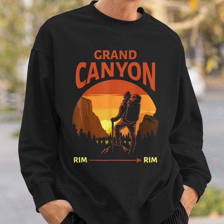 Grand Canyon National Park Rim Rim Retro Hiking Sweatshirt Gifts for Him