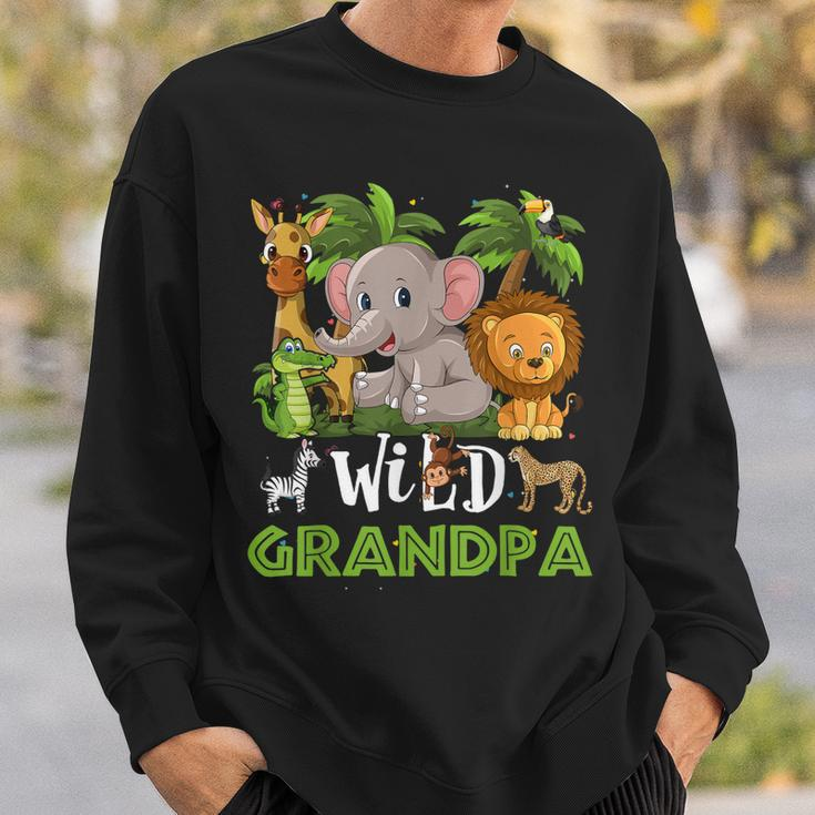 Grandpa Of The Wild Zoo Birthday Safari Jungle Animal Funny Sweatshirt Gifts for Him