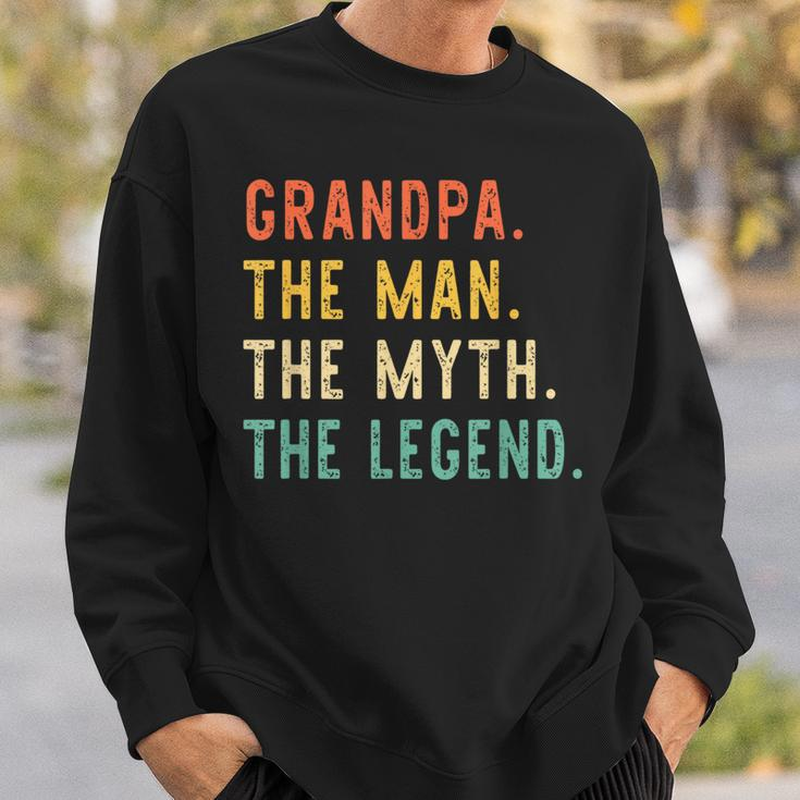 Grandpa The Man The Myth Legend Fathers Day Vintage Retro Sweatshirt Gifts for Him
