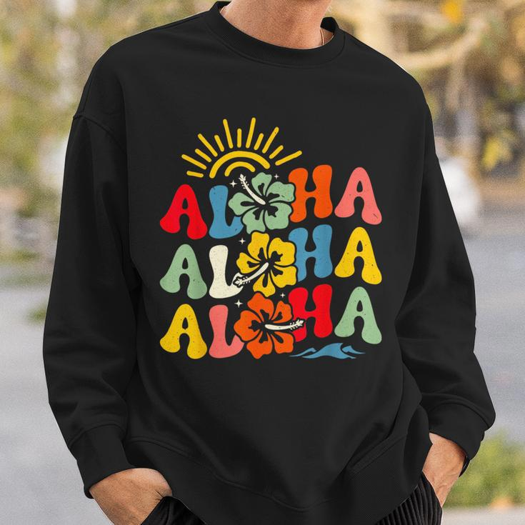 Groovy Aloha Hawaii Hawaiian Beach Summer Vacation Boy Girl Sweatshirt Gifts for Him