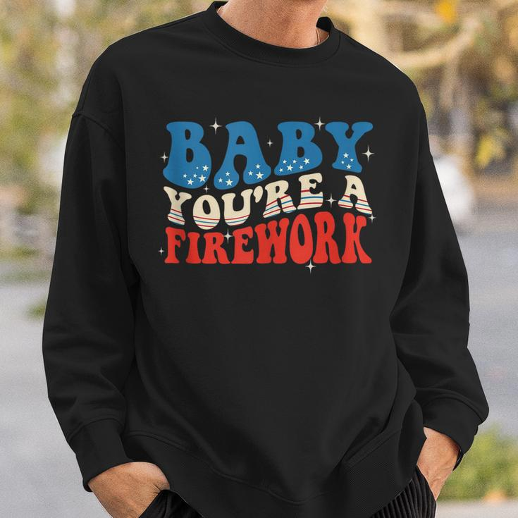 Groovy Baby Youre A Firework 4Th Of July American Flag Sweatshirt Gifts for Him