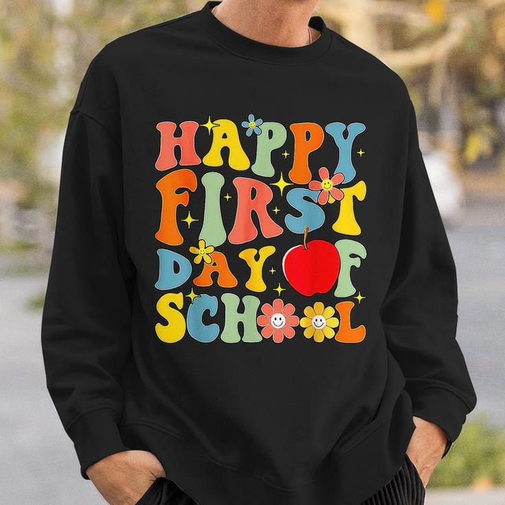 Groovy Happy First Day Of School Back To School Teachers Sweatshirt Gifts for Him