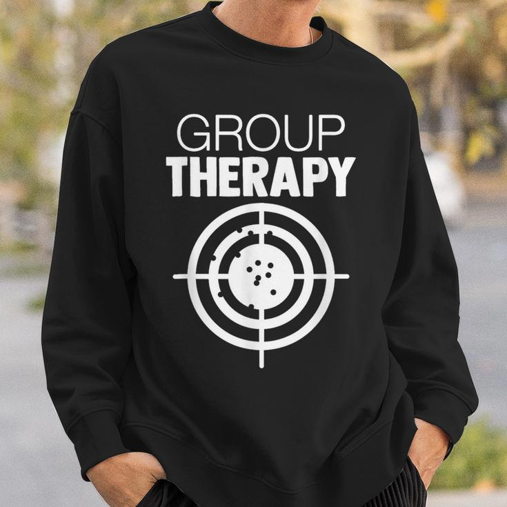 Group Therapy Target Practice Shooting Range Humor Gun Lover Sweatshirt Gifts for Him