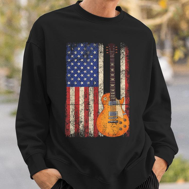 Guitar American Usa Flag Patriotic Guitarist Men Patriotic Funny Gifts Sweatshirt Gifts for Him
