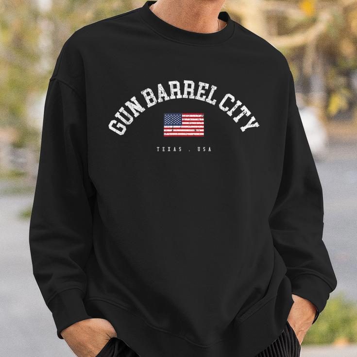 Gun Barrel City Tx Retro American Flag Usa City Name Sweatshirt Gifts for Him