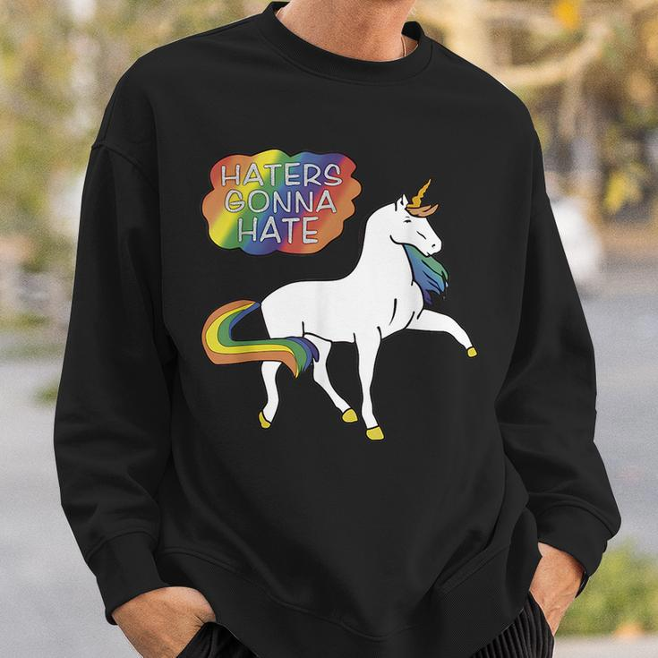 Haters Gonna Hate Unicorn Meme Sweatshirt Gifts for Him