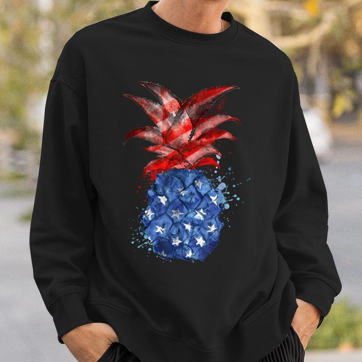 Hawaiian Pineapple American Flag 4Th Of July Patriotic Sweatshirt Gifts for Him