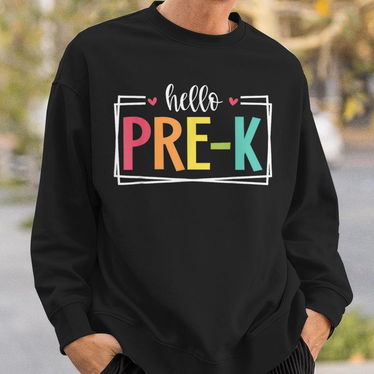 Hello Pre-K First Day Of School Welcome Back To School Sweatshirt Gifts for Him