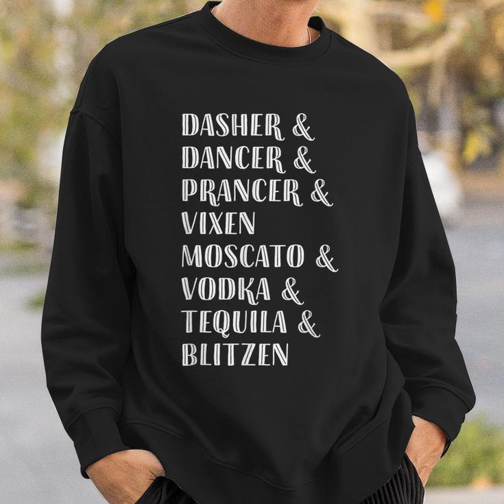 Holiday Cheer Gifts Reindeer And Alcohol Names Sweatshirt Gifts for Him