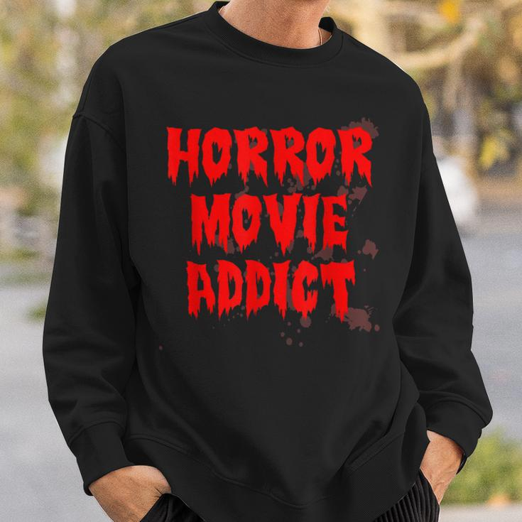 Horror Movie Addict Bloody Blood Stained Horror Sweatshirt Gifts for Him