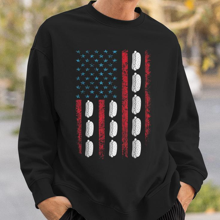 Hot Dog American Flag July 4Th Patriotic Summer Bbq Funny Patriotic Funny Gifts Sweatshirt Gifts for Him