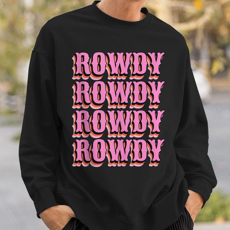 Howdy Rowdy Retro Cowgirl Nashville Country Bachelorette Sweatshirt Gifts for Him