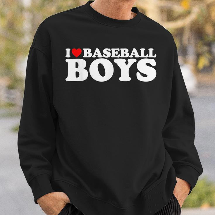 I Love Baseball Boys I Heart Baseball Boys Funny Red Heart Sweatshirt Gifts for Him