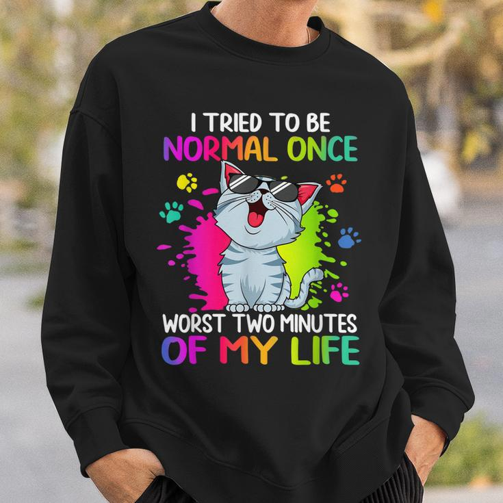 I Tried To Be Normal Once Worst Two Minutes Of My Life Cat Sweatshirt Gifts for Him