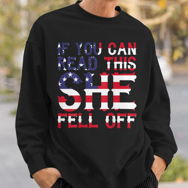 If You Can Read This She Fell Off Funny Motorcycle Gift For Mens Sweatshirt Gifts for Him