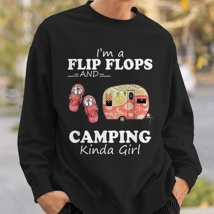 Im A Flip Flops And Camping Kinda Girl Fitted Camp Lover Sweatshirt Gifts for Him