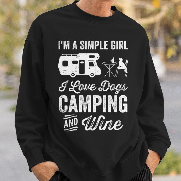 Im A Simple Girl Love Dogs Camping And Wine Camper Gifts Sweatshirt Gifts for Him