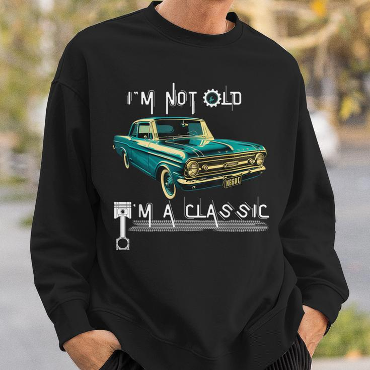 I'm Not Old I'm Classic Dad Retro Colour Vintage Muscle Car Sweatshirt Gifts for Him