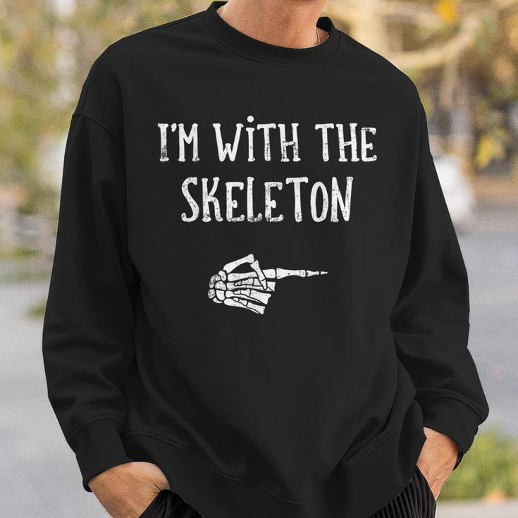 I'm With The Skeleton Matching Couple Costume Halloween Sweatshirt Gifts for Him