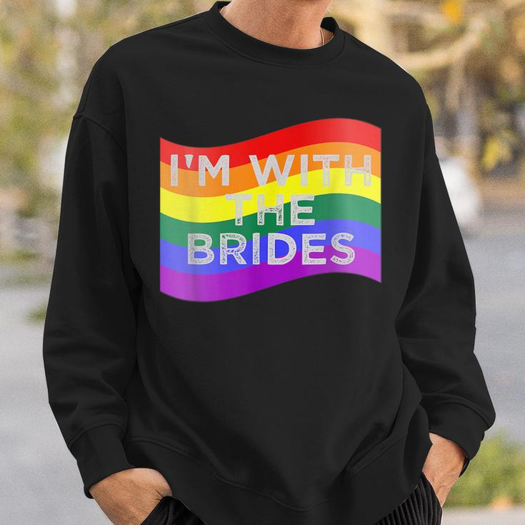 Im With The Brides Lesbian Gay Wedding Party Sweatshirt Gifts for Him