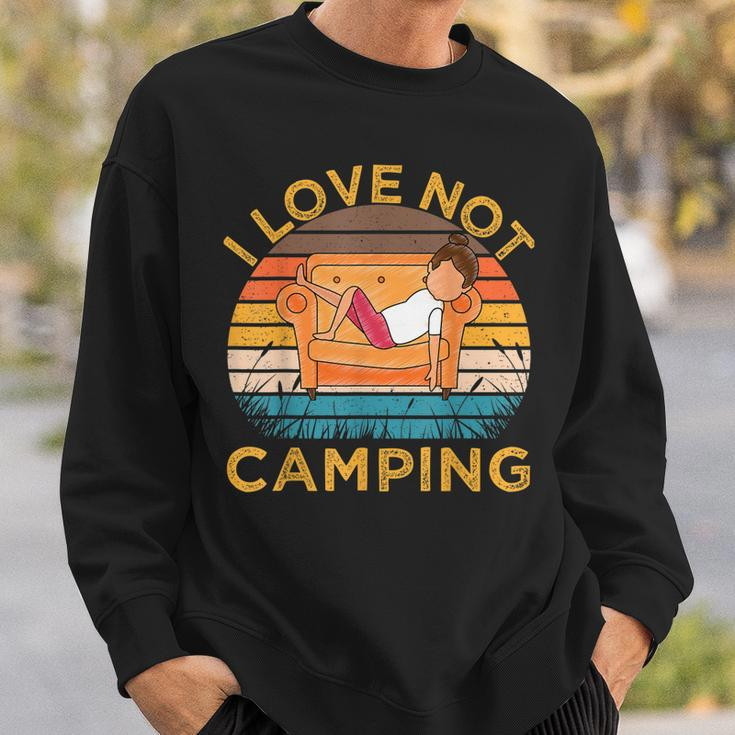 Indoorsy Girls I Love Not Camping Vintage Homebody Mom Girl Sweatshirt Gifts for Him