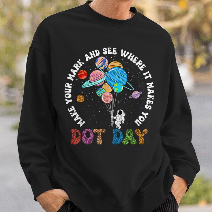 International Dot Day Make Mark Astronaut Planet Polka Dot Sweatshirt Gifts for Him