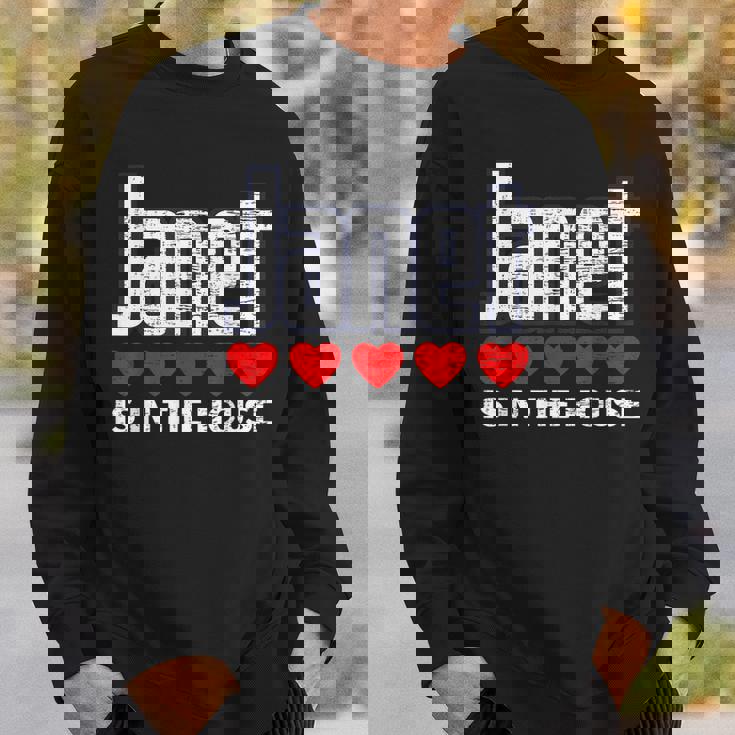 Janet Is In The House Retro Hearts First Name Love Janet Sweatshirt Gifts for Him