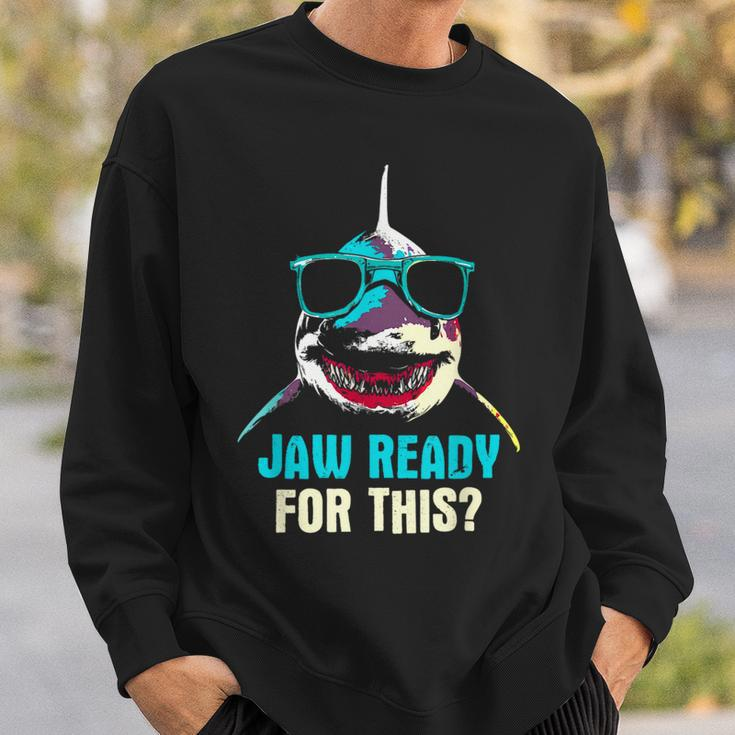 Jaw Ready For This Week - Funny Friday Shark Vacation Summer Sweatshirt Gifts for Him