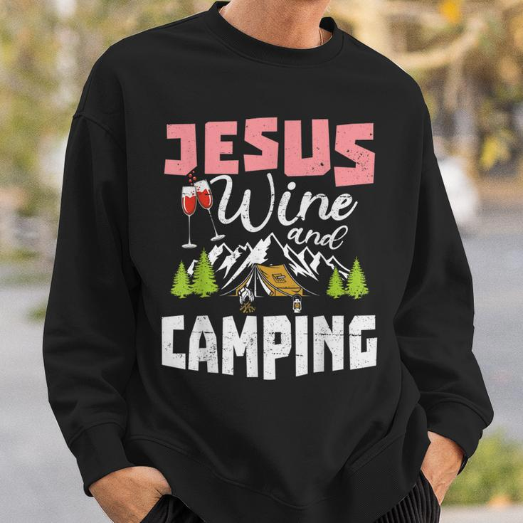 Jesus Wine And Camping For Women Mom Girl Sweatshirt Gifts for Him