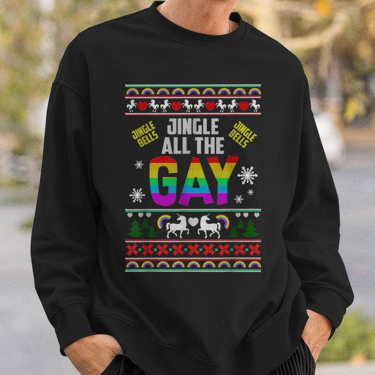 Jingle Bells Jingle All The Gay Ugly Christmas Sweater Sweatshirt Gifts for Him