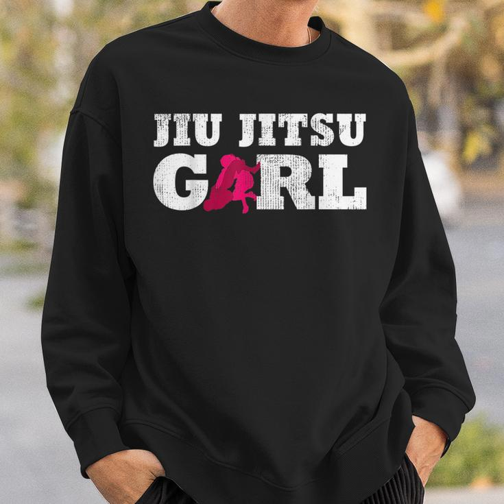 Jiu Jitsu Girl Player Silhouette Sport Gift Sweatshirt Gifts for Him