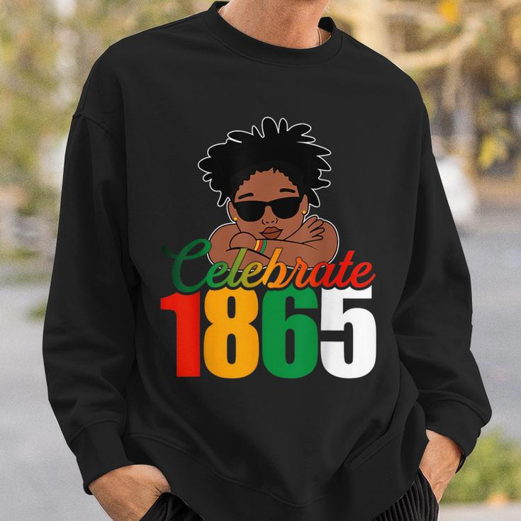 Junenth Afro Black Men Boy Celebrate 1865 Sweatshirt Gifts for Him