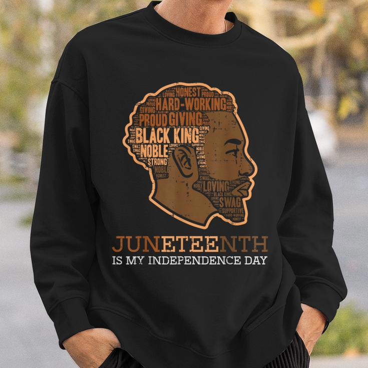 Junenth Black King Independence Day Melanin Dad Men Ns Sweatshirt Gifts for Him