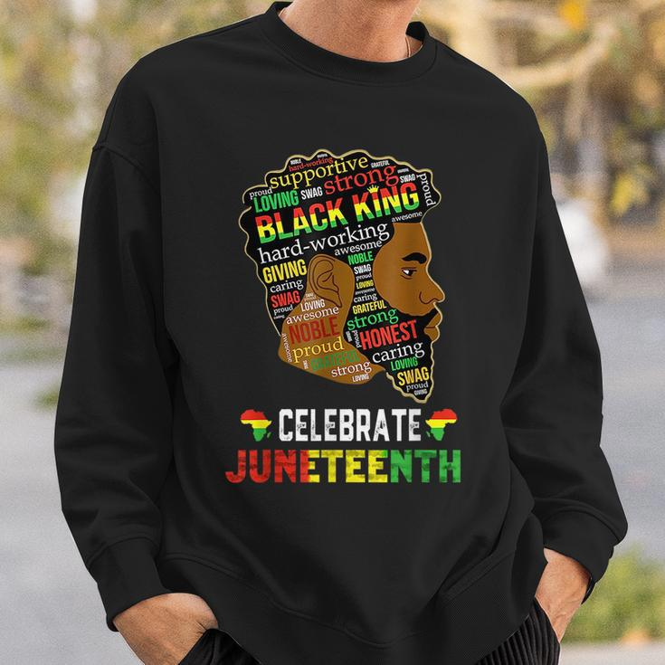 Junenth Celebrate 1865 Freedom Black King Fathers Day Men Sweatshirt Gifts for Him