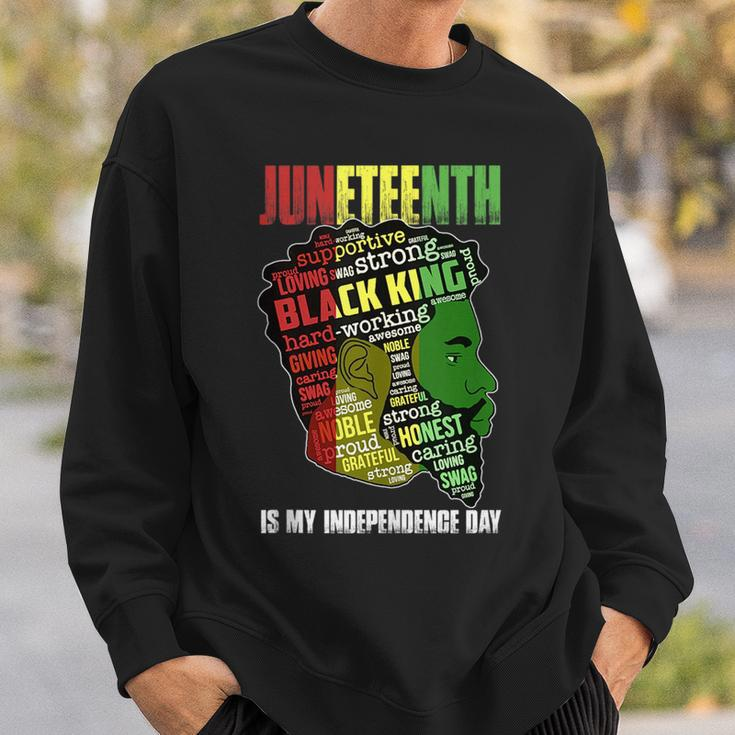 Junenth Is My Independence Day Black King Fathers Day Men Sweatshirt Gifts for Him
