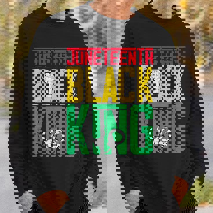 Junenth Is My Independence Day Black King Fathers Day Sweatshirt Gifts for Him