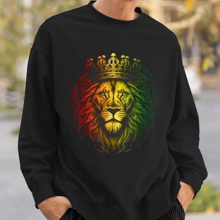 Junenth Men Black King Black Lion Fathers Day Men Sweatshirt Gifts for Him