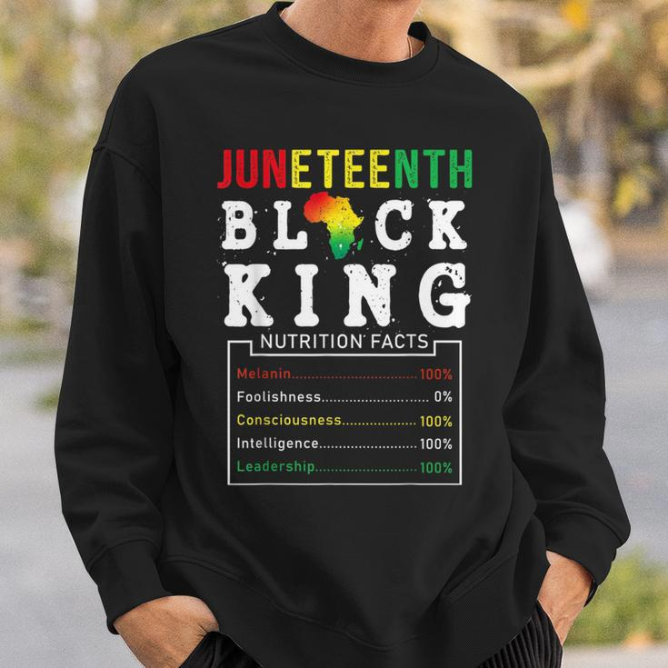 Junenth Men Black King Nutritional Facts Freedom Day Gift For Mens Sweatshirt Gifts for Him