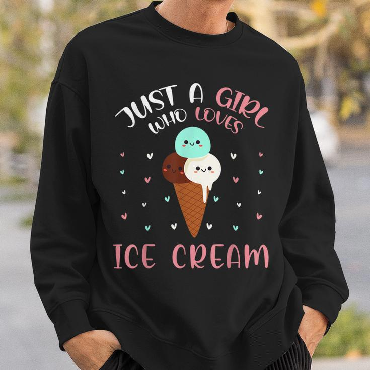 Just A Girl Who Loves Ice Cream Lover Cute Summer Vacation Sweatshirt Gifts for Him