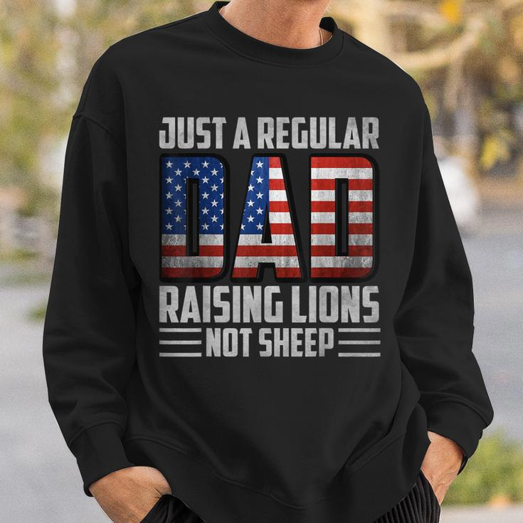 Just A Regular Dad Raising Lions For Men Patriot Sweatshirt Gifts for Him