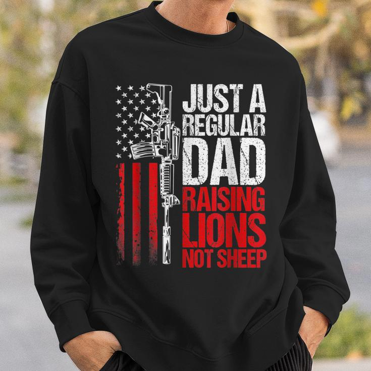 Just A Regular Dad Raising Lions Us Patriot Not Sheep Mens Sweatshirt Gifts for Him