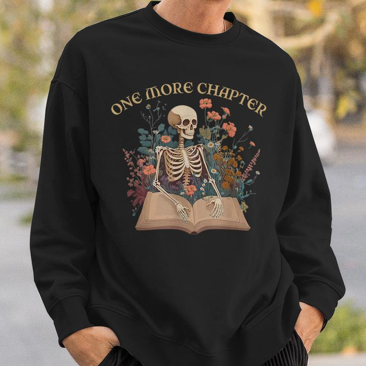 Just One More Chapter Skeleton Reading Book Lover Bookish Reading Funny Designs Funny Gifts Sweatshirt Gifts for Him