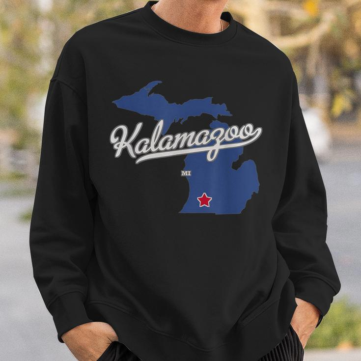 Kalamazoo Michigan Mi Map Sweatshirt Gifts for Him
