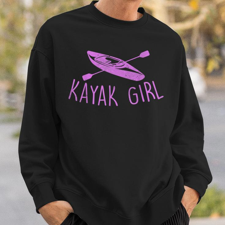 Kayak Girl Outdoor Sport Funny Camping Fishing Family Party Sweatshirt Gifts for Him