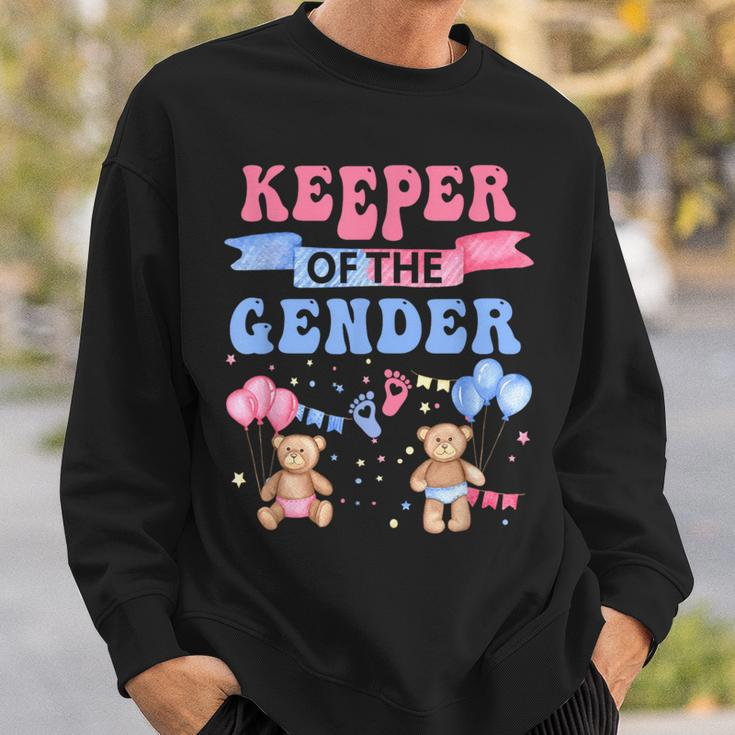Keeper Of The Gender Reveal Baby Bear Balloons Pink Or Blue Sweatshirt Gifts for Him