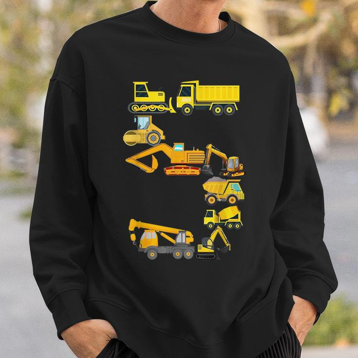 Kids Construction Truck 5Th Birthday 5 Years Old Boys Sweatshirt Gifts for Him