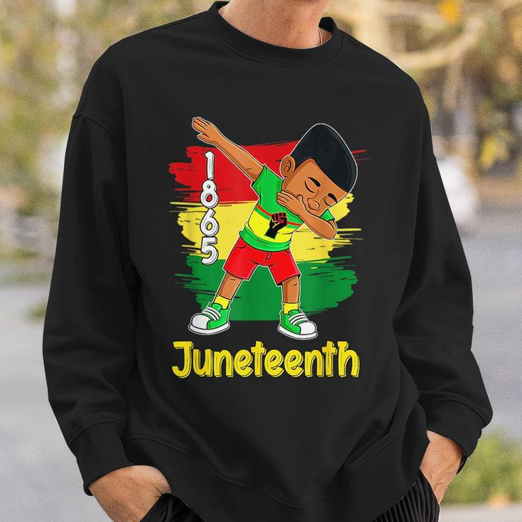 Kids Dabbing Black Boy Brown Skin Prince Junenth 1865 Sweatshirt Gifts for Him