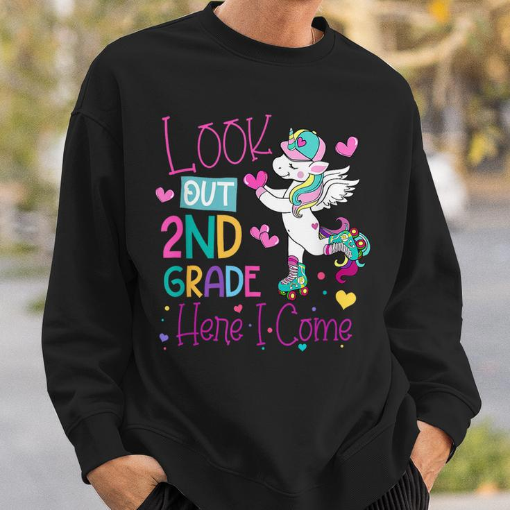 Kids Look Out 2Nd Grade Grade Here I Come Unicorn Sweatshirt Gifts for Him